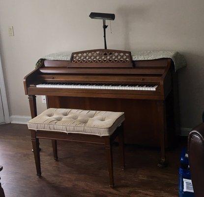 My 1970s-era Whitney piano, which arrived in perfect condition thanks to Camelot.