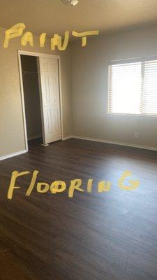 Flooring work and paint