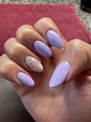 gel manicure with nail art