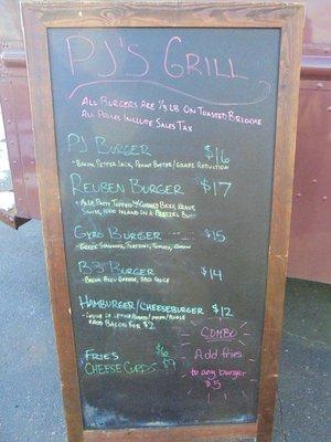 Menu board.