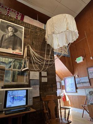 Parachute that brought supplies to people stranded by 1949 blizzard.