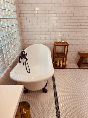 installed our 500 lb bathtub onto his beautiful tile-work without a scratch