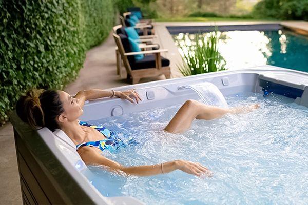 woman enjoying her Hot Spring hot tub