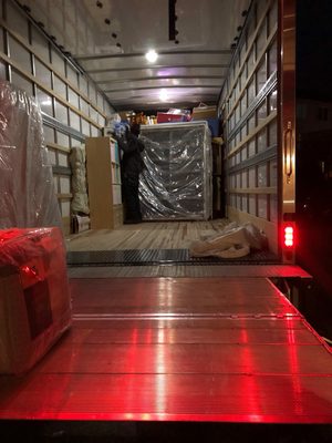 Loading a customers truck after hours we assist our clients all hours.