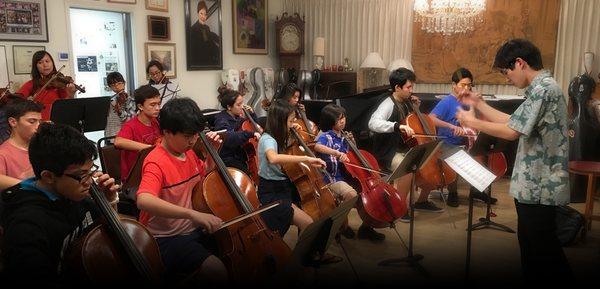 String ensemble rehearsing for annual Christmas concerts