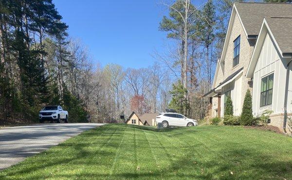 Beautiful stripes on a beautiful lawn