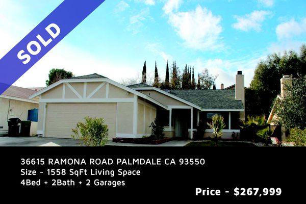 Just sold this beautiful house in Palmdale.