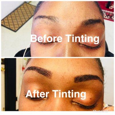 Before and After Eyebrow Tinting