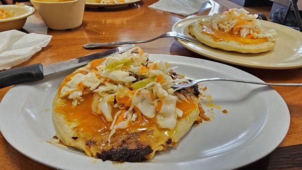 Pupusa - wow! Tons of filling with relatively thin masa, so good!