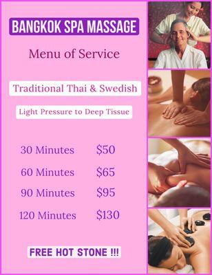 Massage Menu 2021