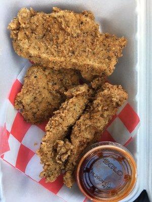 Chicken tenders w/ side of Nashville hot sauce (special request)