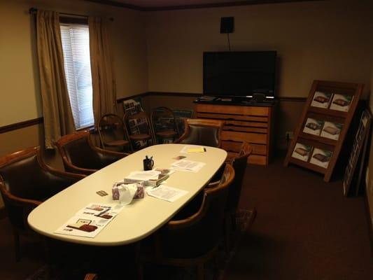 Our conference area, we offer monument sales and service, WiFi is available, Hot or cold beverages served upon request.