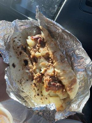 Potato bacon taco