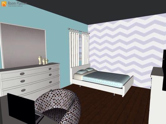 Teen bedroom space plan