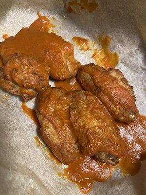 Wings and salad