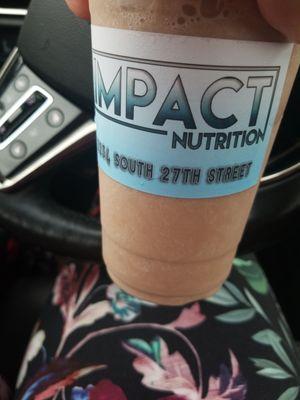 Chunky monkey protein shake on the go.