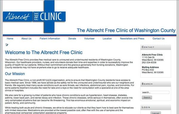 albrechtfreeclinic.org designed by Keith Technologies