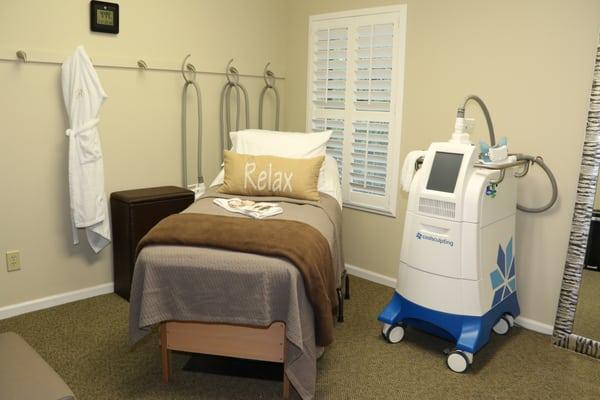 Our comfortable CoolSculpting room.