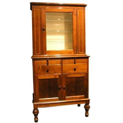 1920's walnut medical cabinet.