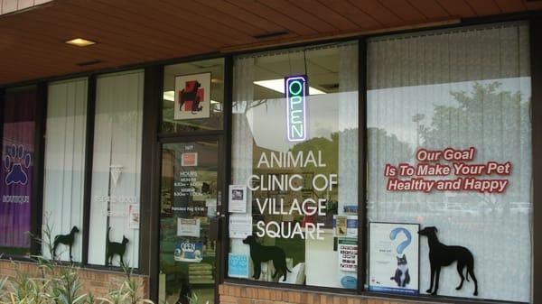 The front entrance to the Animal Clinic of Village Square