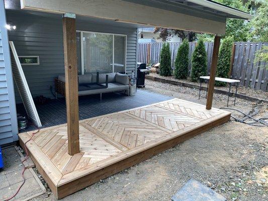 Herringbone Deck Design for Deck Extension