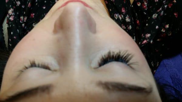 Eyelash extensions before and after