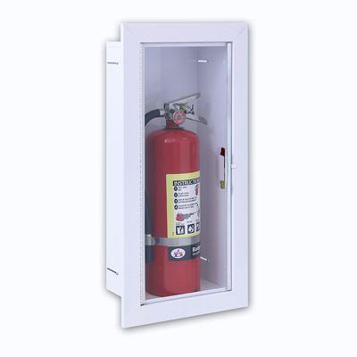 Recessed wall mounted fire extinguisher cabinet