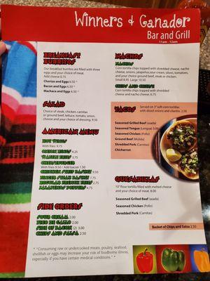 Front menu