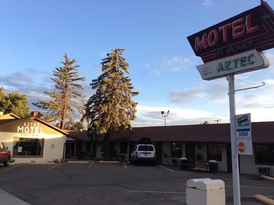 Hotel's parking area.