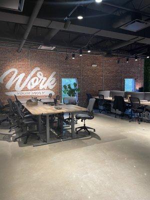 Coworking space on second floor