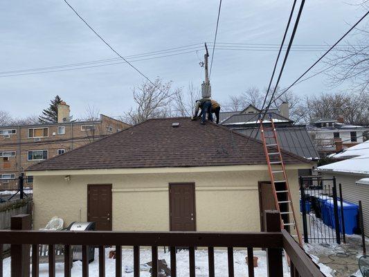 All shingles removed and replaced brand new.