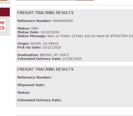 Proof they shipped out our pallet a month after they said they did - DISGUSTING