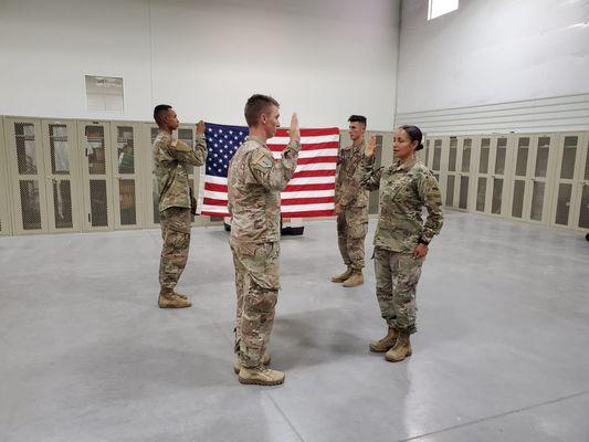 Soldier Reenlisting For Schofield Barrack, Hawaii