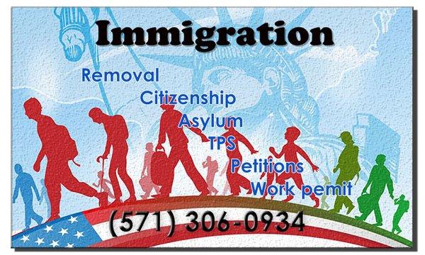 Immigration Lawyer for: Removal defense, citizenship, asylum, TPS, family petitions, work permit. Call us today (571) 306-0934