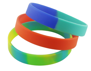 Swirl Colored Silicone Wristbands- You pick the swirl colors!