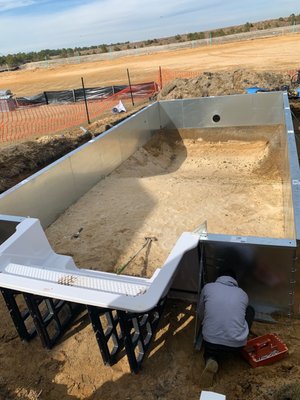 Pool kit install over multiple days in March-April 2022