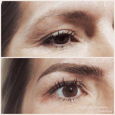 Before and after microblading