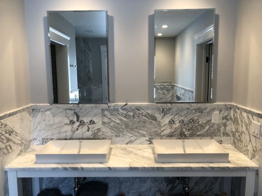 Marble master vanity coated and protected