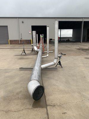 Custom stainless steel drainage piping fabricated & tested at our fabrication facility.