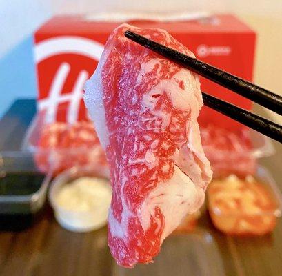 Wagyu Shabu Meat, ~$63 for 2 containers (each container has about 1.2 pounds)