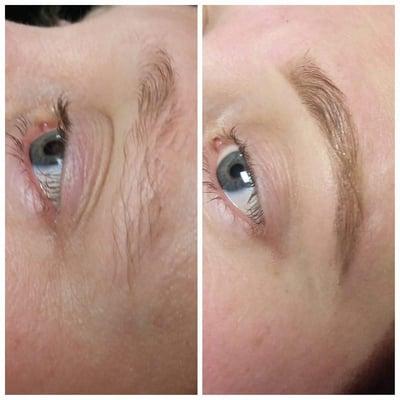 Eyebrow waxes before and afters