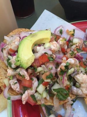 Ceviche de Camaron--con mucha cebolla ($4.99 each)