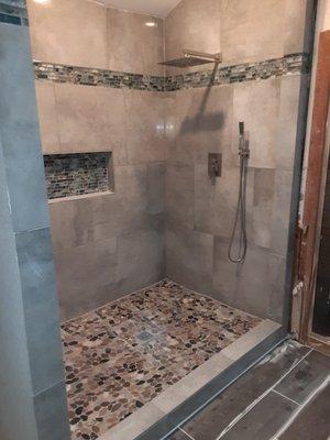 Custom shower.