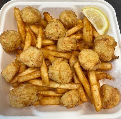 You can't go wrong with scallops- they own their own fishing boat Or any of their fish it comes off the boat and up to Campton 2x per week