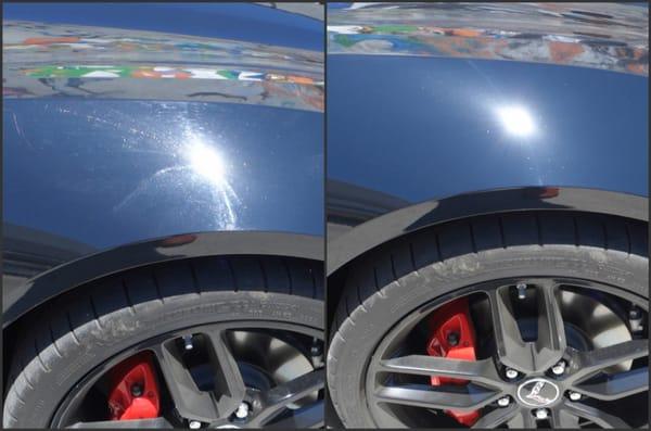 Before and after of my Corvette! I went to other high review companies and they gave me samples of areas but by far the best TRUE correction