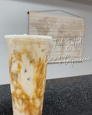 We offer coffee too! Iced Salted Caramel Cappuccino!