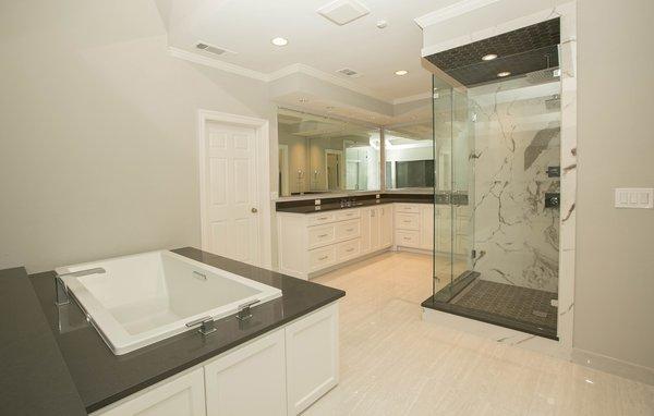 Full master bath remodel Clubhill St in prestigious Bent Tree Country club.