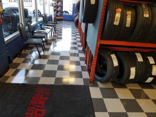 We recently updated the floors in our customer lounge and sales area!