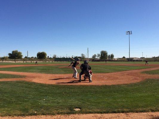 Nice view from the backstop. The foul territory though, is almost as large as the infield!