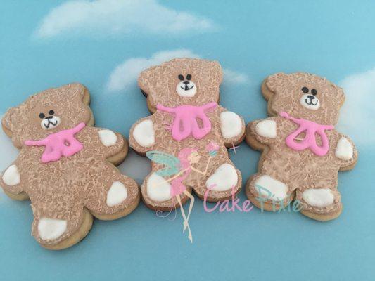 Bear with bows sugar cookies.